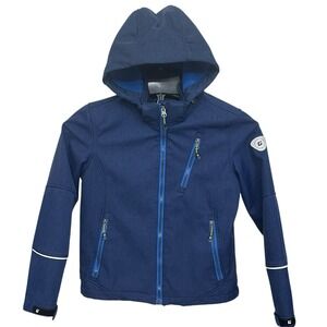 KILLTEC Youth Water Resistant Wind Proof Full Zip Hooded Jacket Size 10 Blue